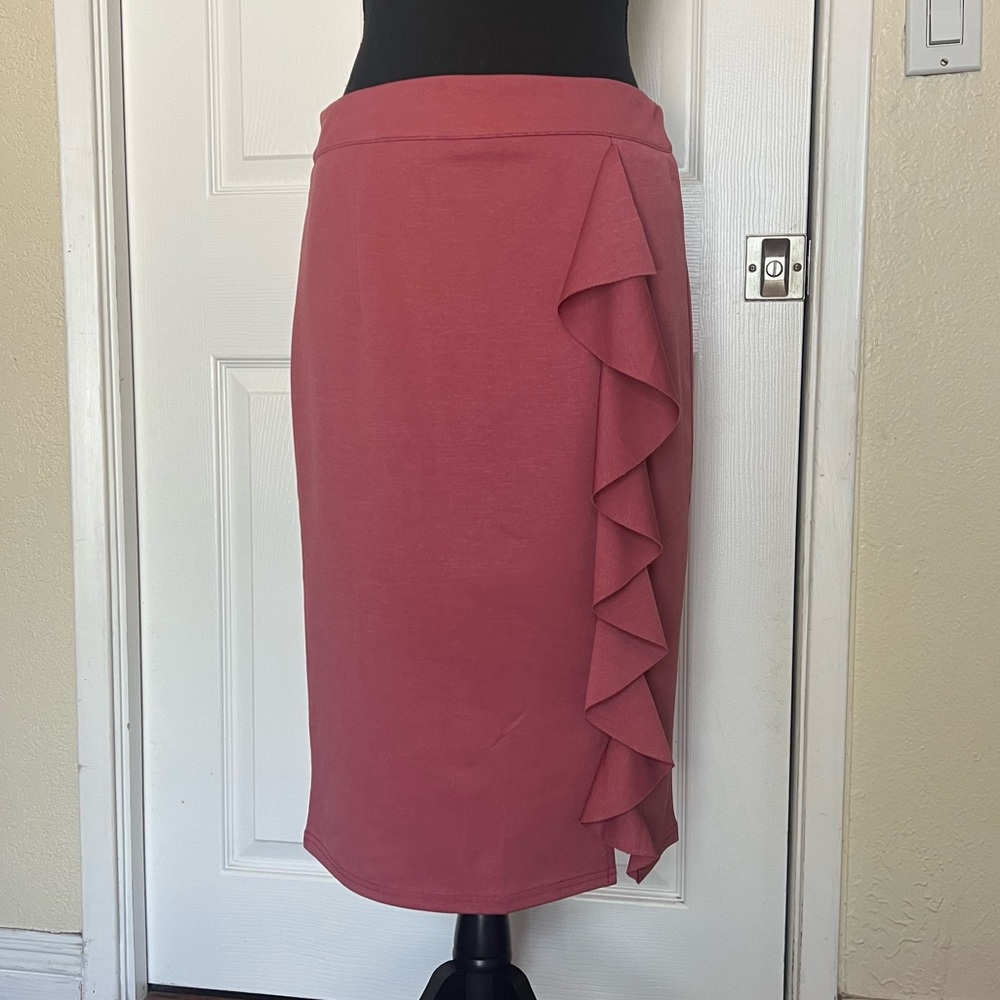 Grace Karin 1950’s style pin skirt with ruffle detail